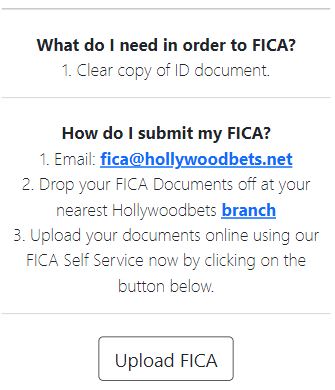 Hollywoodbets Registration FICA