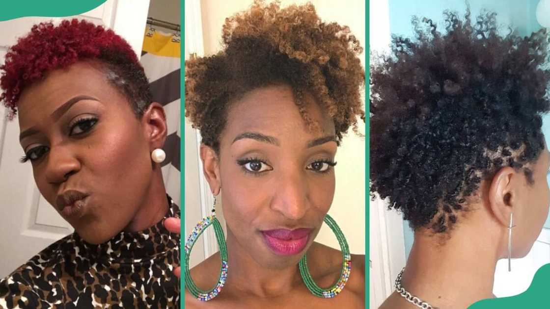 Ladies wearing a tampered hairstyle