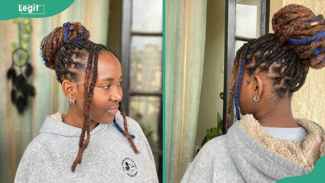 Bun faux locs