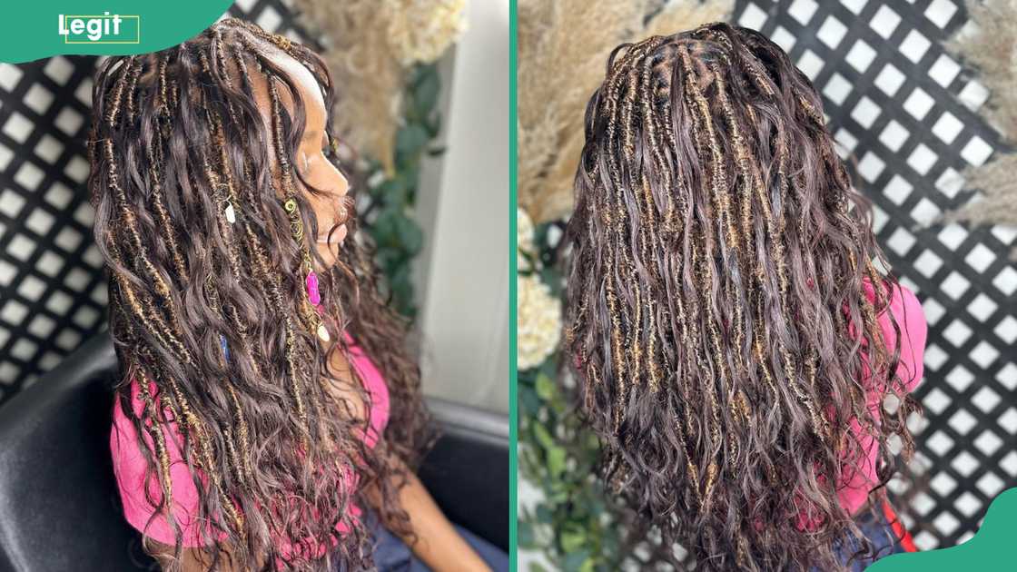 Faux locs with curls