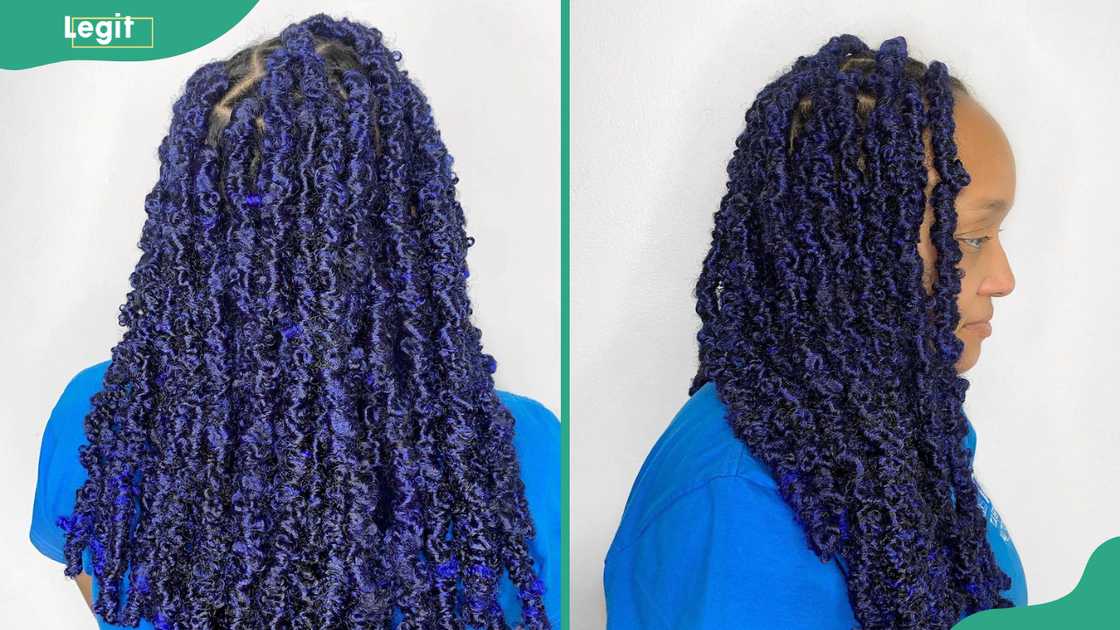 Blue faux locs