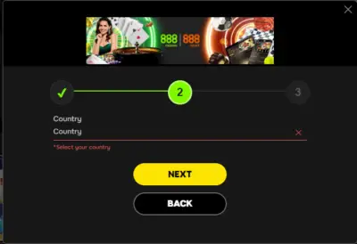 register on 888casino