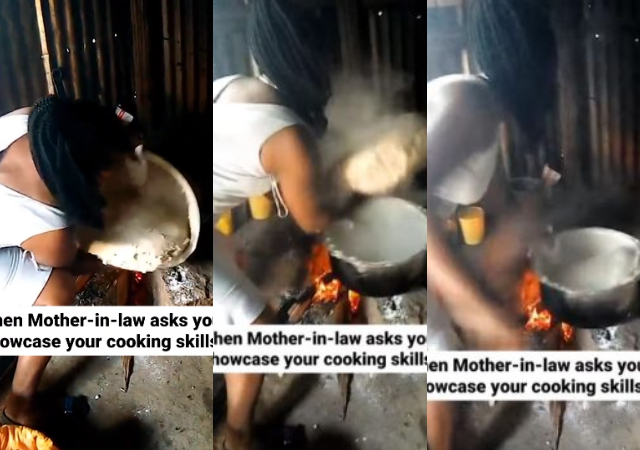 “Bride price just doubled” – Reaction as lady shows off her cooking skill when mother-in-law asks her to cook