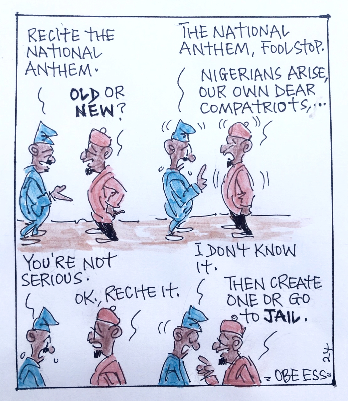 CARTOON OF THE DAY: Recite the national anthem or go to jail