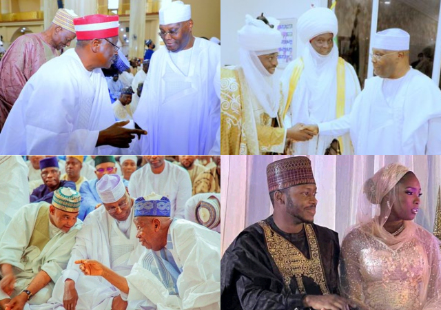 El-Rufai, Ganduje, Kwankwaso, and Lamido storm wedding of Atiku’s daughter Laila