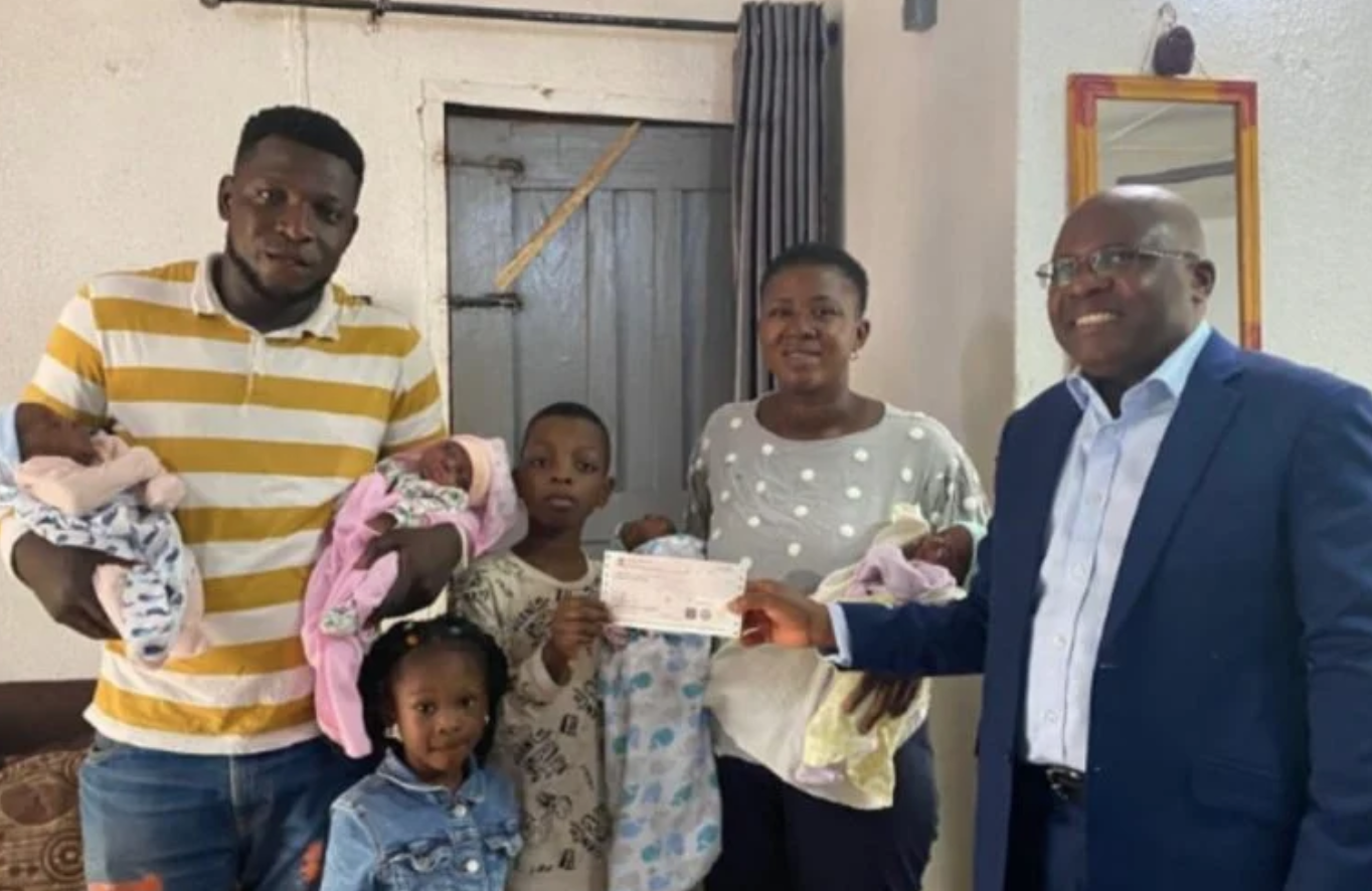 Femi Otedola gifts couple who welcomed quadruplets, 5m