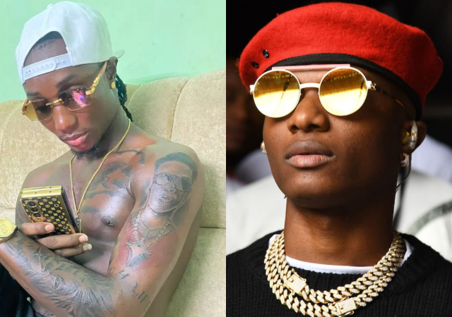 "He’s my idol" – Singer Amb Blinkz honors Wizkid by getting a tattoo of him