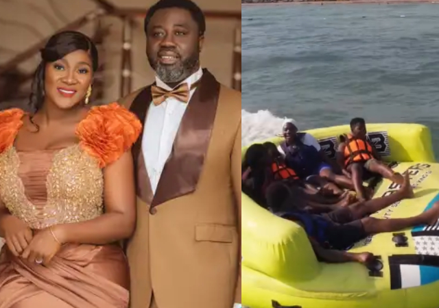 Mixed reactions as Mercy Johnson and Family embark on thrilling Parasailing and Water Adventure