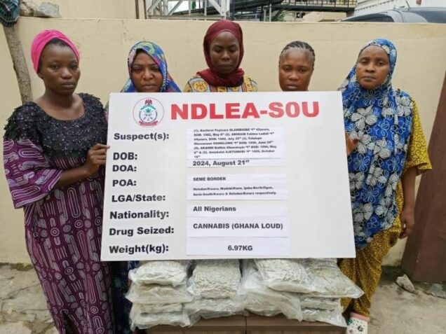 NDLEA arrests five cross-border female drug traffickers