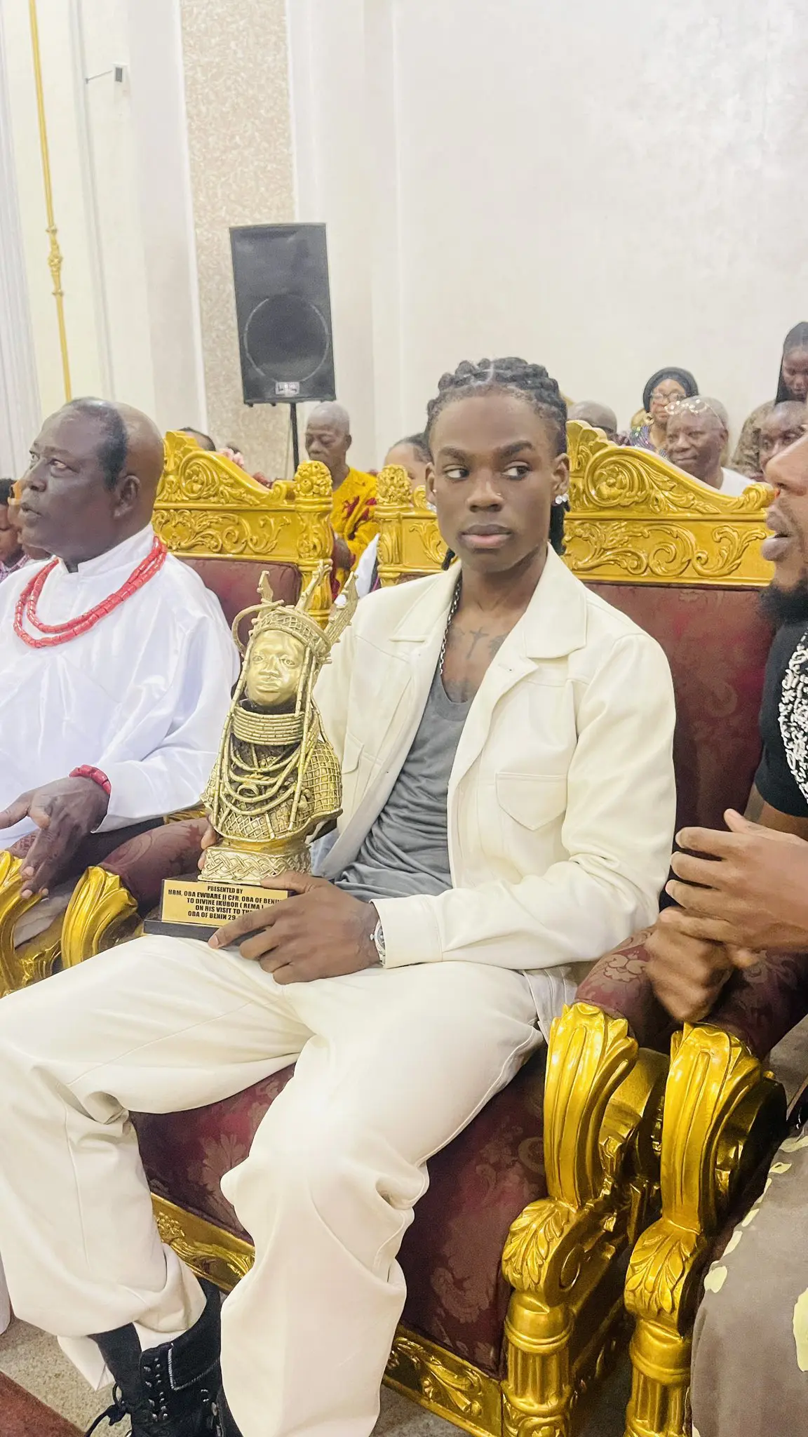 Oba of Benin gifts Rema royal medal