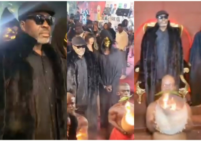 Video of Kanayo O. Kanayo dramatic money-ritual entrance at new movie premiere goes viral 