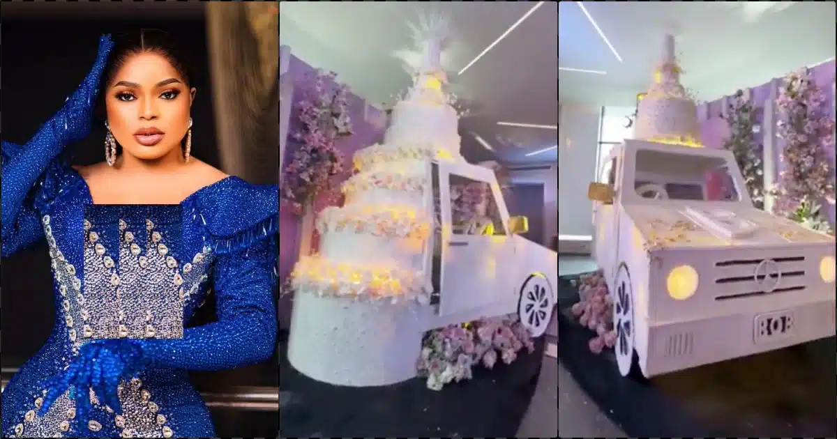 Bobrisky marks 33rd birthday with massive car-shaped cake