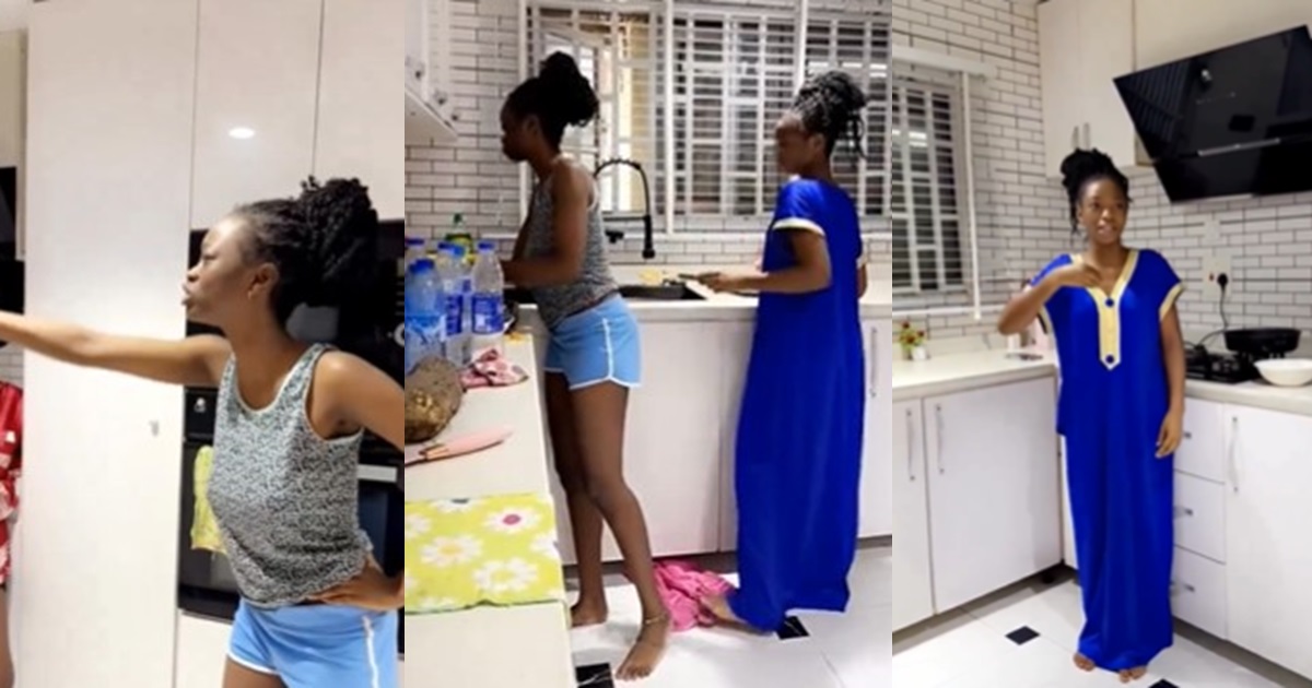 "If na to chop now they no go drag" – Drama ensues as two sisters argue washing plates (WATCH)