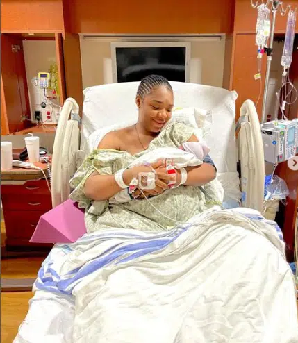 Ekene Umenwa announces birth of her first child in US with adorable photos