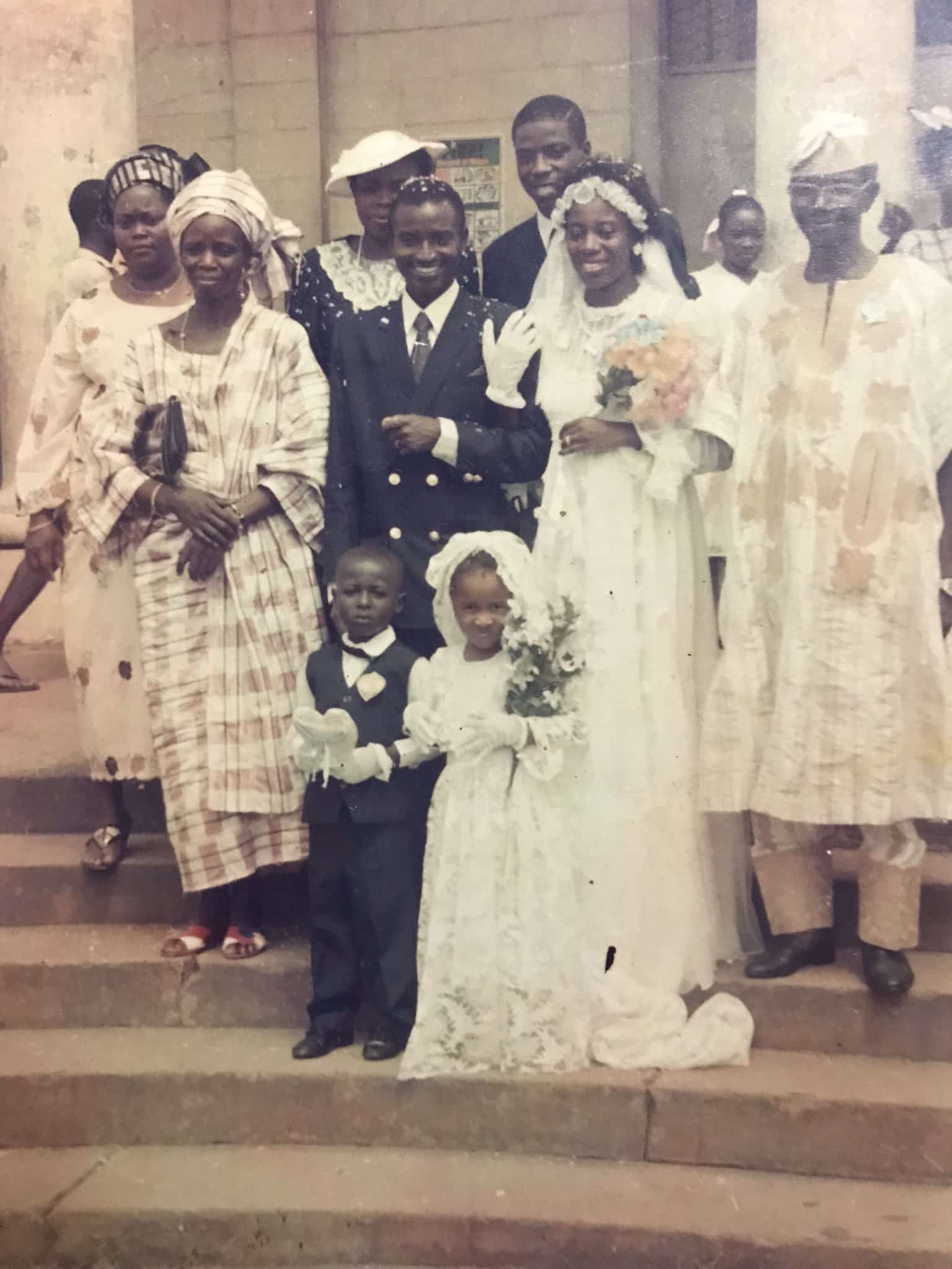 Man surprised as he discovers Adesua Etomi-wellington served as little bride at his parents' wedding