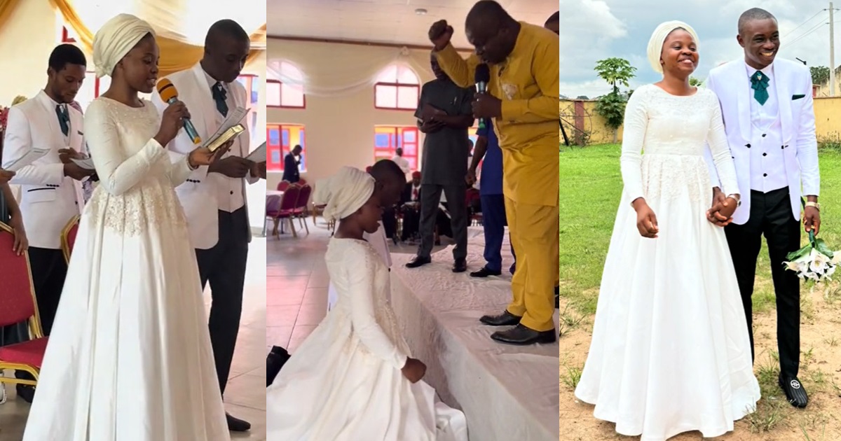 "It’s quite simple and I love it" - Viral Video Of Watchman Church Wedding Stirs Reactions (WATCH)