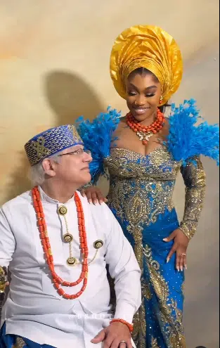 Love wins again as lady marries Caucasian man, shares adorable video 