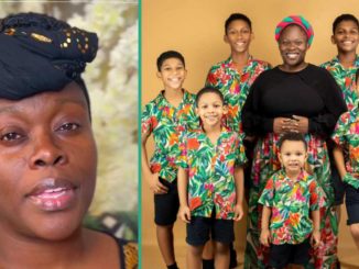 Happy Mother Who is Blessed With Six Male Children Show Them Off in Trending Post