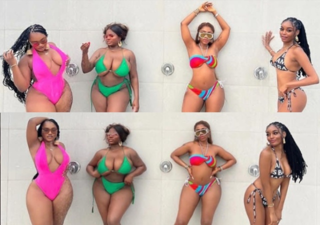 BBNaija’s Mercy Eke, Beauty, Dorathy, And JMK Sets Tongue Wagging with Their Hot Bikini Shoots