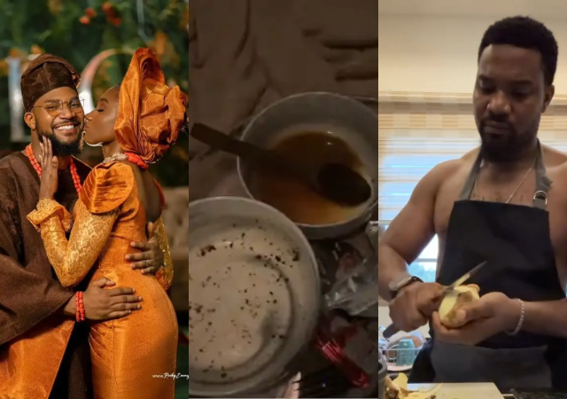 “Best dish you’ve ever cooked for me”- Kunle Remi’s wife clears plate as he cooks for her