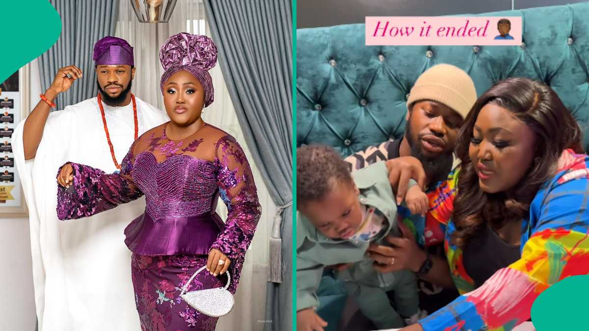 Clip as Stan Nze Shares Chaotic 3rd Wedding Anniversary Dinner With Wife & Son: "Na U Carry am Come"