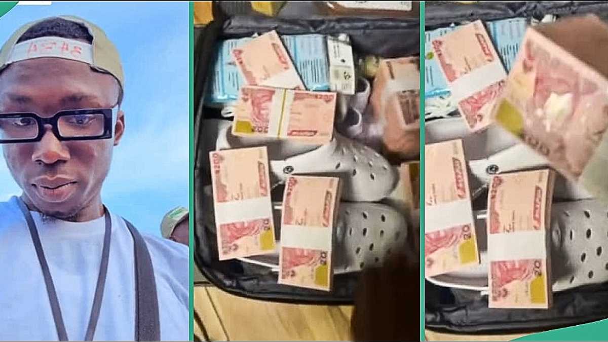 Corps Member Goes Viral after Packing Bundles of Cash to NYSC Orientation Camp, Video Trends