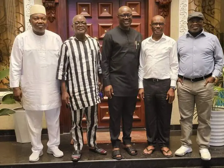 Damagum vs PDP Govs: Wike, Ortom, other G-5 members meet in Abuja [PHOTOS]