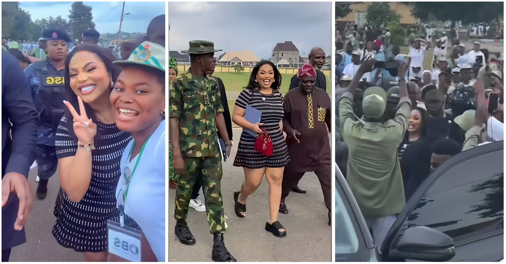 Davido's Cousin, Adenike Adeleke, visits NYSC camp, makes donations