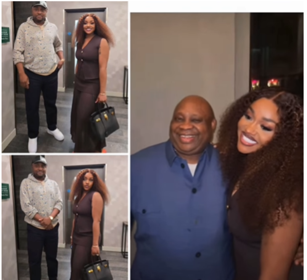 Davido's wife, Chioma poses with Governor Adeleke at singer’s cousin, Tunji’s graduation