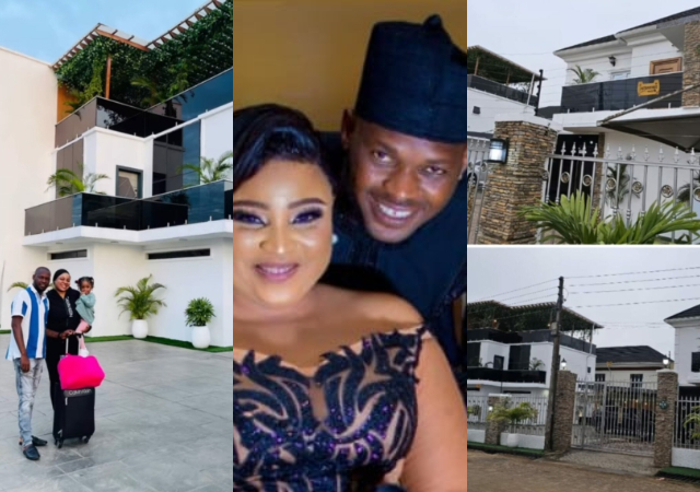 Filmmaker, Okiki Afolayan and wife Bimbo Afolayan shows off their luxurious mansion