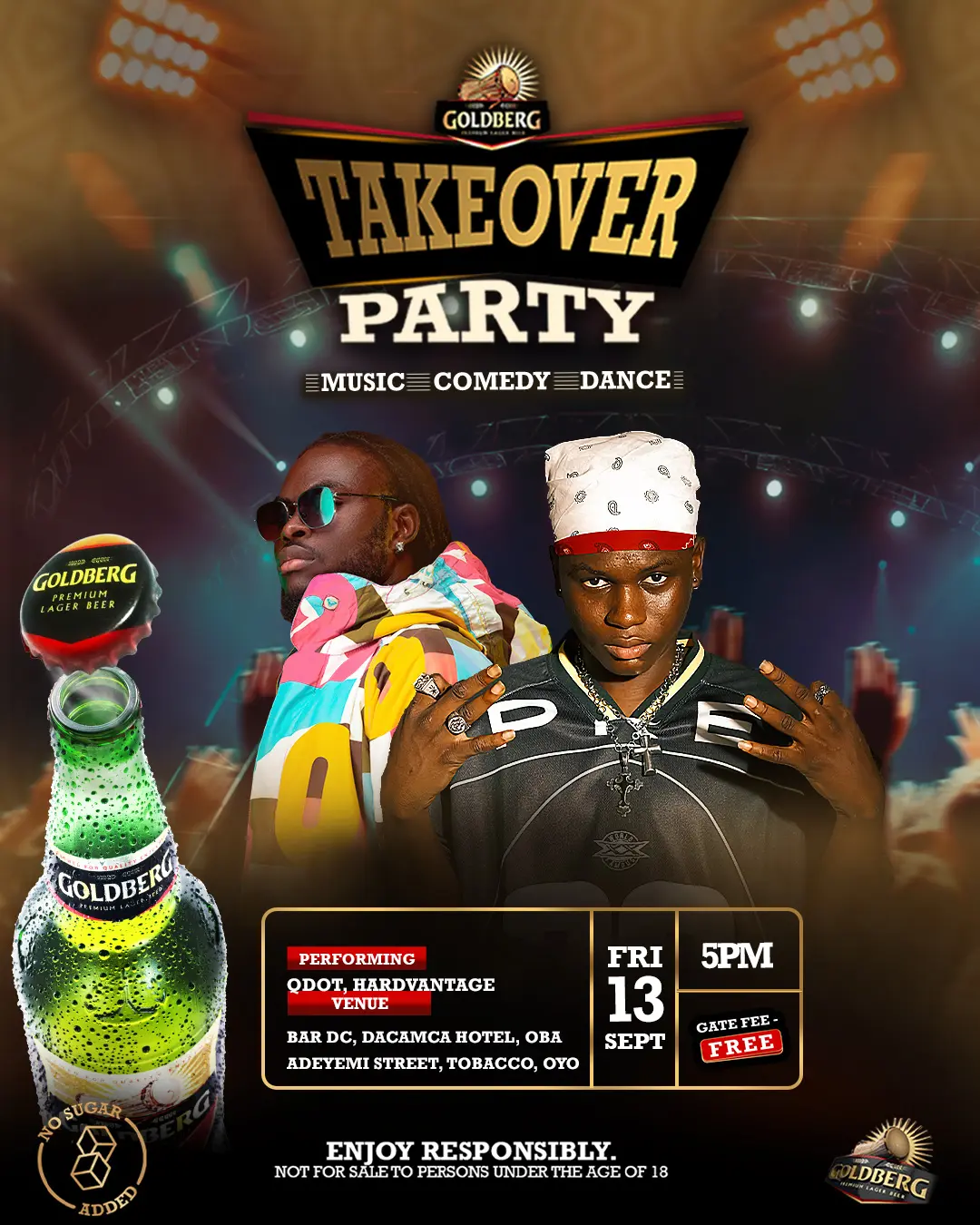 Goldberg TakeOver Party Comes to Oyo with a party like no other, DJ Battles, Live Performances from Ayo Maff, and More