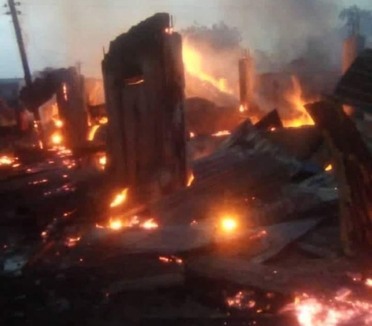 Good worth millions of naira destroyed as fire razes 40 shops in Ibadan