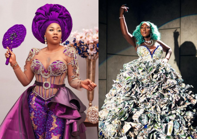 "King of Fashion"- Toyin Lawani Designs Amazing Dollar Dress for Spice the Singer