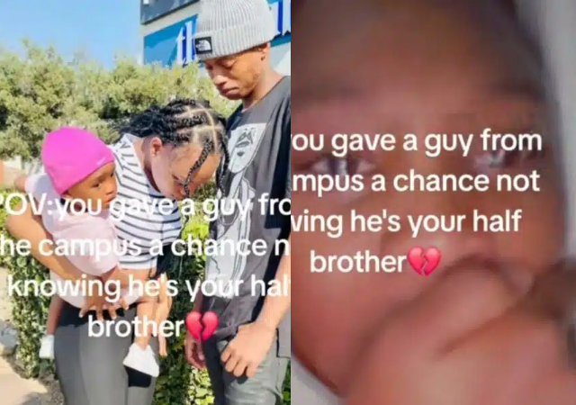 Lady breaks down in tears as she finds out that her boyfriend is her half brother