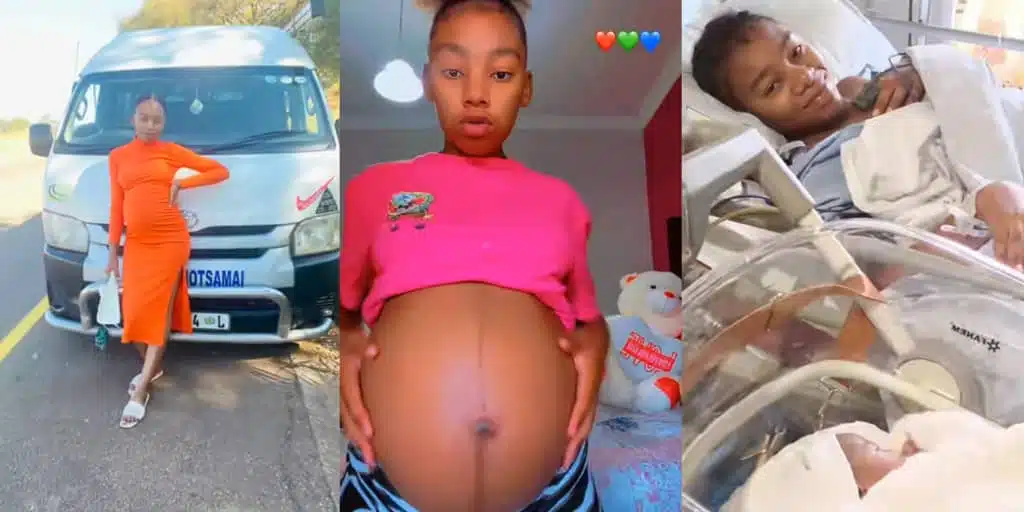 Lady shares heartwarming video of pregnancy and newborn after falling in love with bus driver