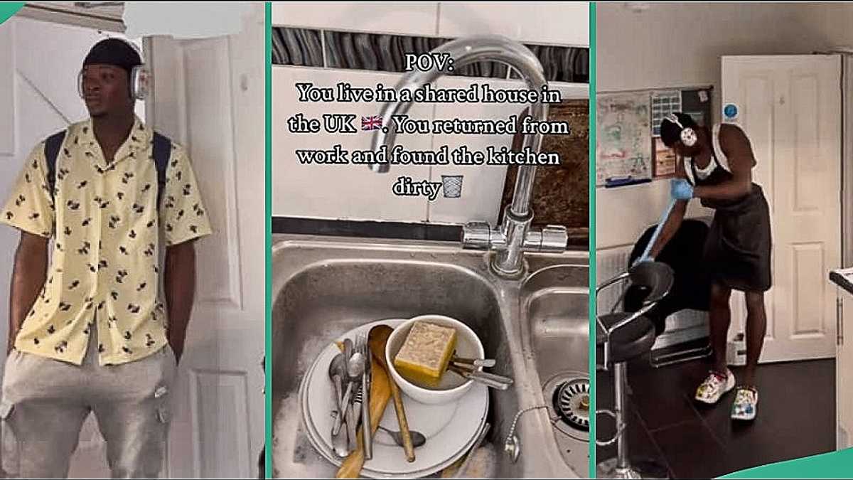 Man Living in Shared Apartment in UK Returns Home to Meet Dirty Kitchen, Video Trends on TikTok