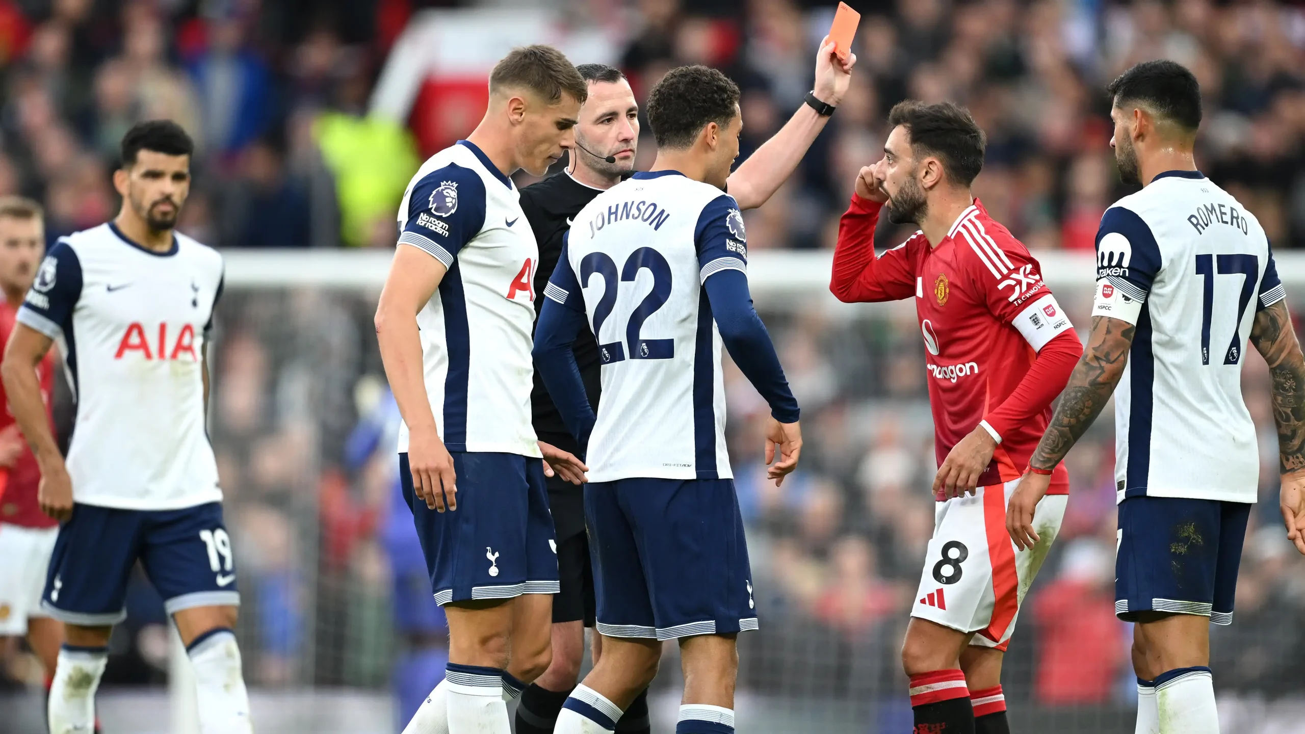 Man Utd vs Tottenham: Premier League reveals why Bruno Fernandes received red card