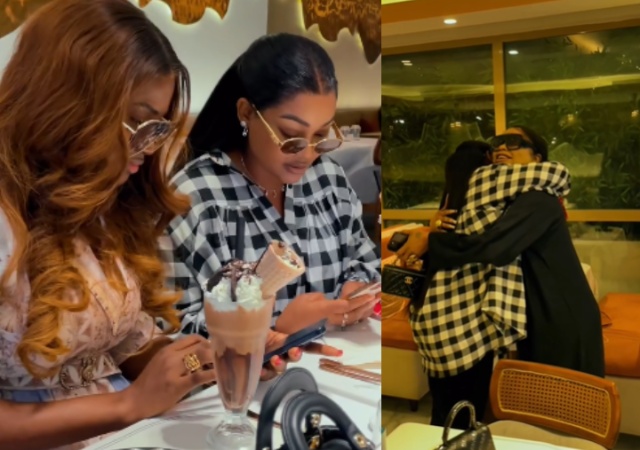 “Man Will Always Be Man” - Mercy Aigbe Under Fire Over Video of Her and Bobrisky At Dinner Date