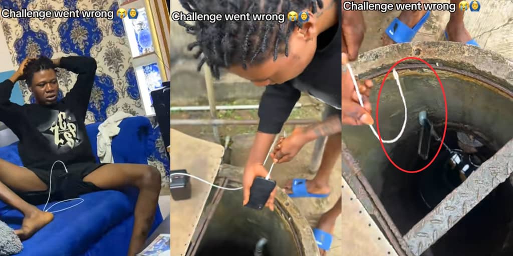 Nigerian man’s iPhone falls into water well during viral TikTok challenge, video goes viral