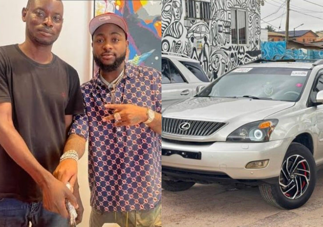 “Na why Dem dey call am G.OA.T"- Reactions as Davido gifts driver, Doro DMW a new car