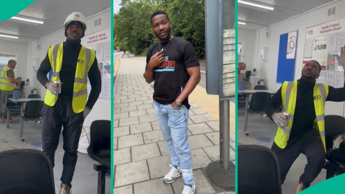 Nigerian Man Gets Construction Job in UK, Kneels in Thanksgiving to God