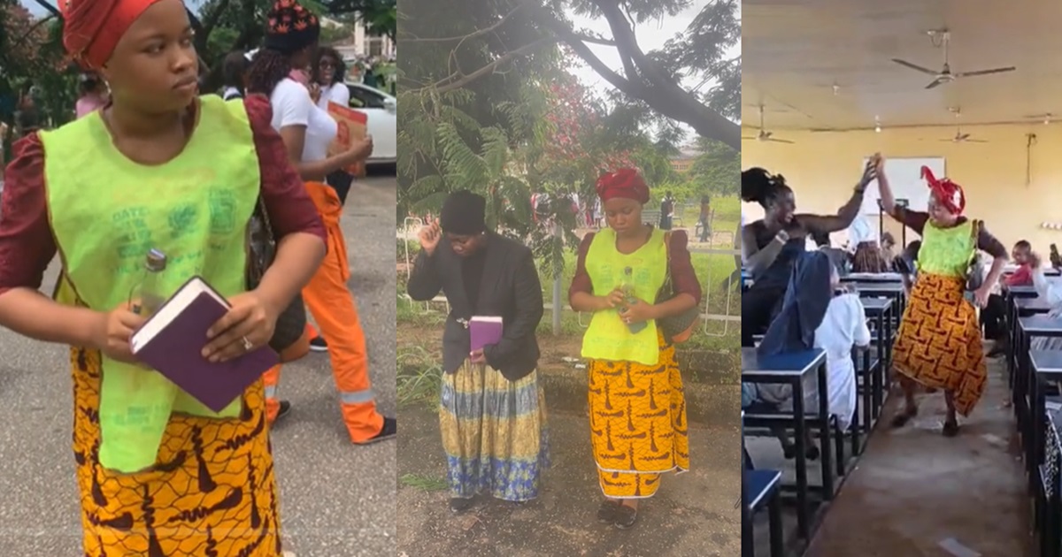 Nigerian Student Goes Viral For Dressing As ‘Chosen Member’ On Costume Day (VIDEO)