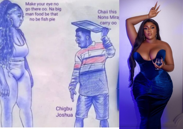 Nons Miraj Reacts To The Viral Drawing Of Her And Fish Pie Seller