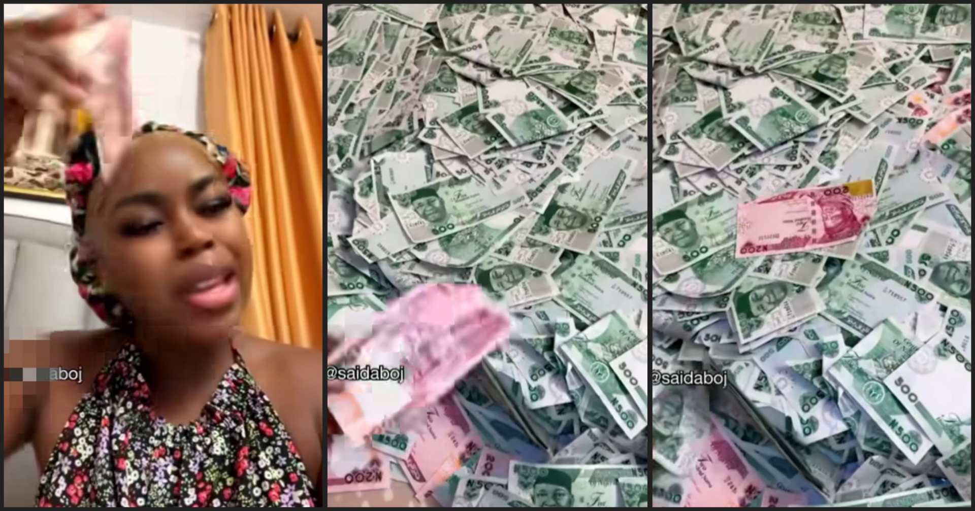 Saida Boj blows hot after being sprayed N200 notes during birthday