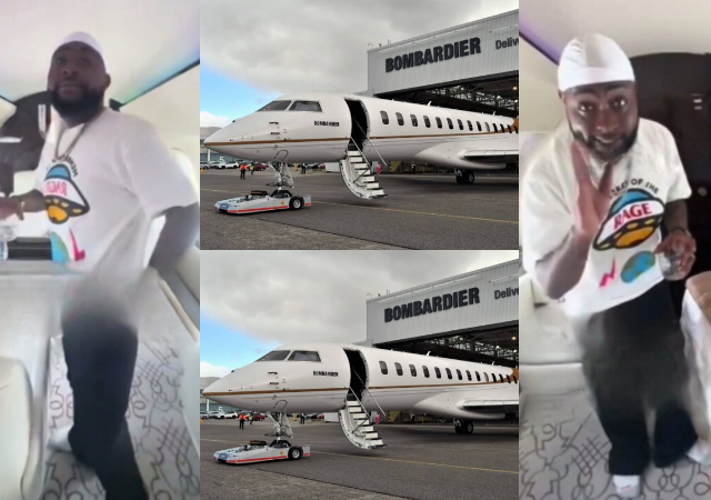 “This is where my wife and I sleep”- Davido says as he gives a personal tour of his luxurious billion-naira jet