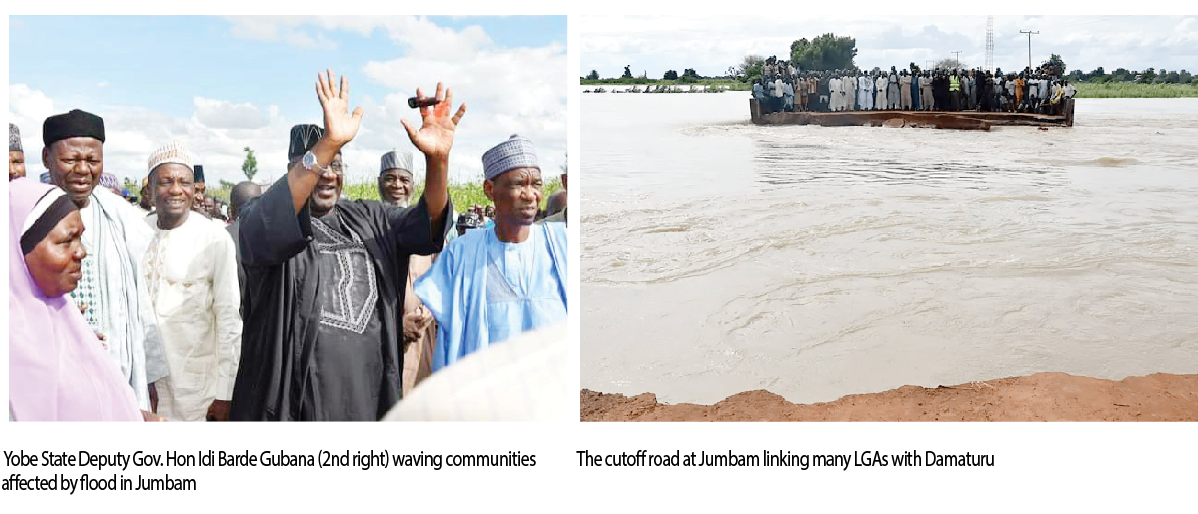 Yobe Deputy Governor Assesses Road Washed Away By Flood