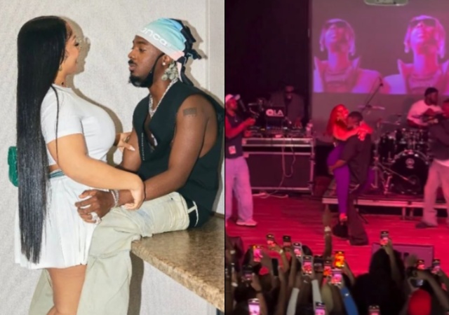 Young Jonn Confidently Lifts Davido’s Cousin Nikos Onstage During Show, Shuts Down Breakup Rumour