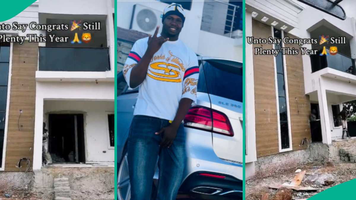 Young Nigerian Man Flaunts Beautiful Mansion Under Construction, Many Congratulate Him