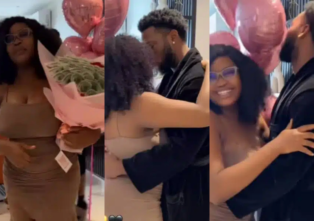 Zion gifts girlfriend, Chinwe money bouquet on her birthday