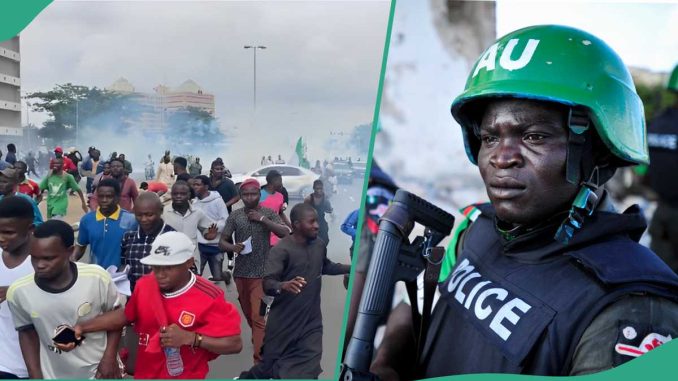 BREAKING: Tension in Abuja As Police Teargas October 1 Protesters, Details Emerge